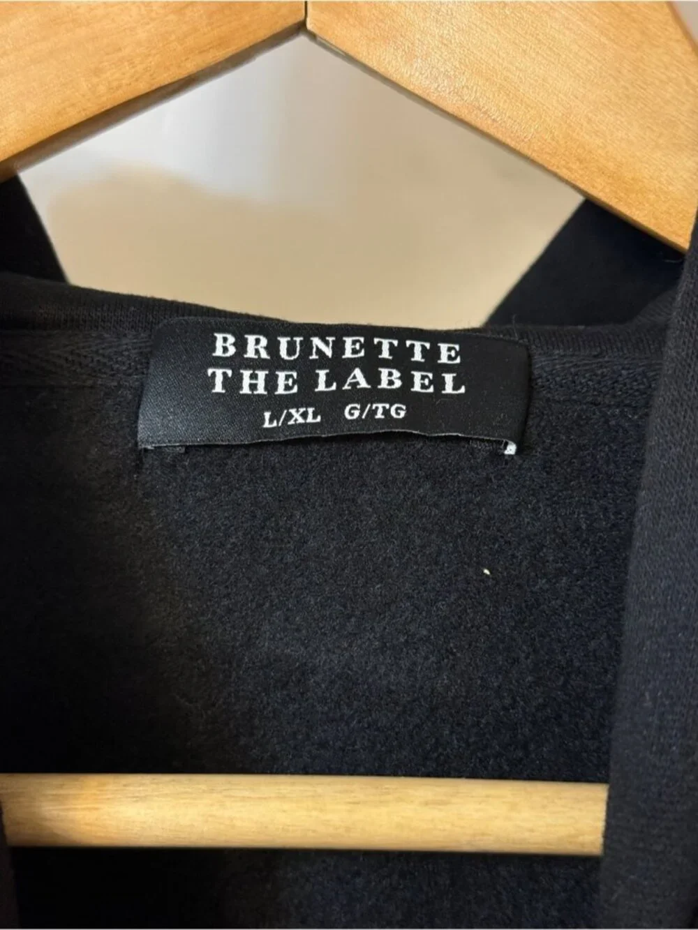Brunette The Label Kindness Club Full Zip Super Crop Hoodie Black L/XL NWT